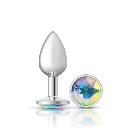 Viben Small Aluminum Anal Plug with Clear Iridescent Gem - VB-CC9114