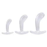 Doc Johnson Crystal Jellies Curved Anal Trainer Set — Clear - DJ0289-67-CD