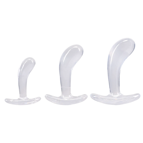 Doc Johnson Crystal Jellies Curved Anal Trainer Set — Clear - DJ0289-67-CD