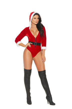 Elegant Moments Santa's Tease 2-Piece Velvet Teddy, Medium - Red - EM-99111REDMD