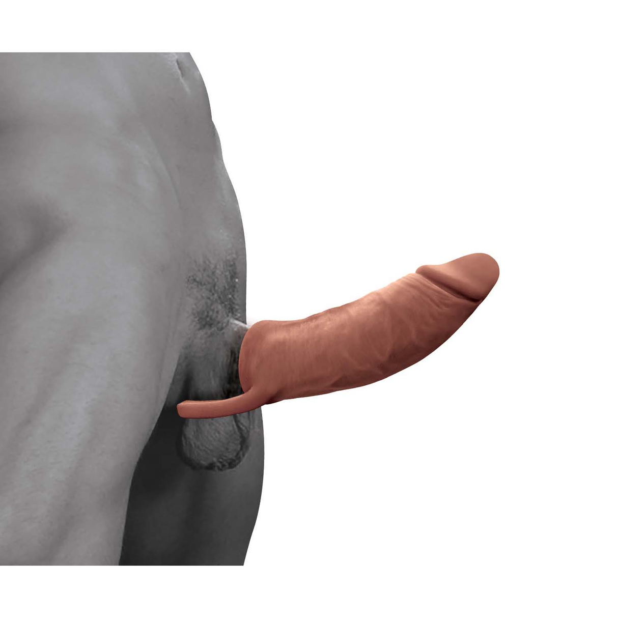 Nasstoys Great Extender 2-in-1 9-inch Extender & Masturbator, Brown - NW3348