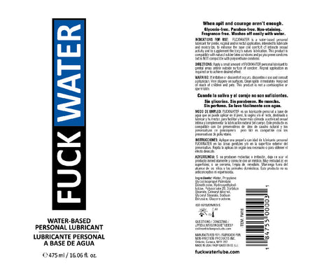 Fuck Water Water-Based Lubricant - 16 Fl. Oz. by Fuck Water