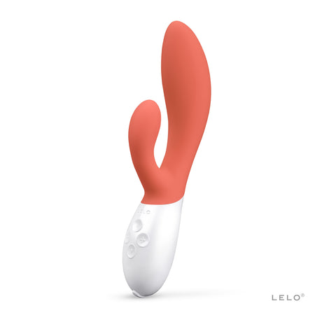 Lelo Ina 3 Rabbit Vibrator — Coral Red, Dual Stimulation - LELO-8434