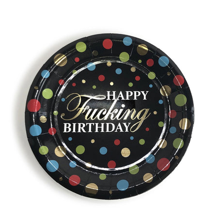 Little Genie Happy F***ing Birthday Paper Plates — 8 Pack, 7.5" - LG-CP1050