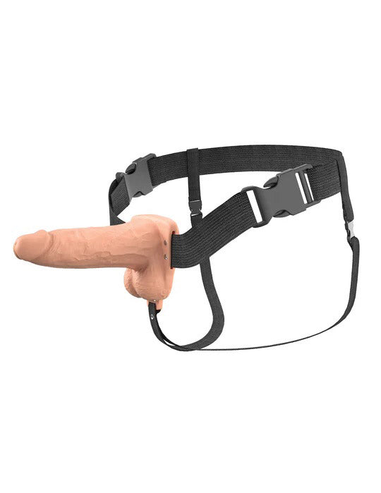 Pipedream Fantasy X-Tensions Elite 6" Hollow Silicone Vibrating Strap-On — Light - PD4170-21