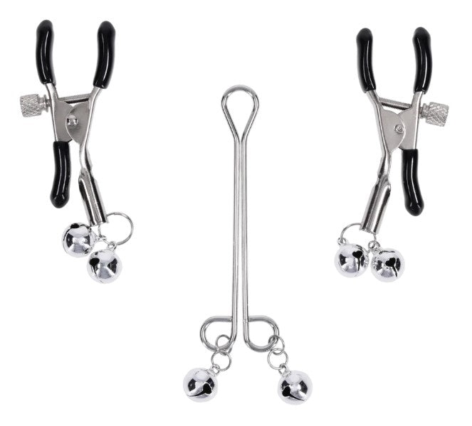 "Shadow Bell Nipple and Clit Jewelry Silver SS10305"