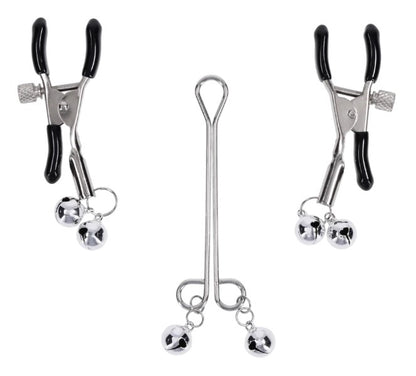 "Shadow Bell Nipple and Clit Jewelry Silver SS10305"