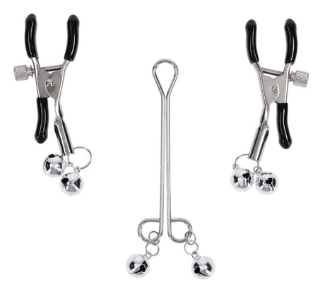 Shadow Bell Nipple and Clit Jewelry Silver