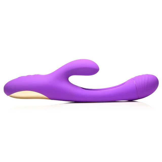 XR Brands Tri-Flick Silicone Rabbit Vibrator — Purple - INM-AH411