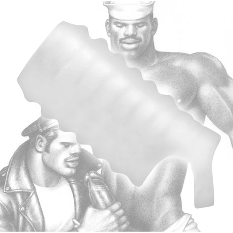 Tom of Finland Stroker Sheath — White TPR Masturbator, 5.5 in - TOF-TF3839