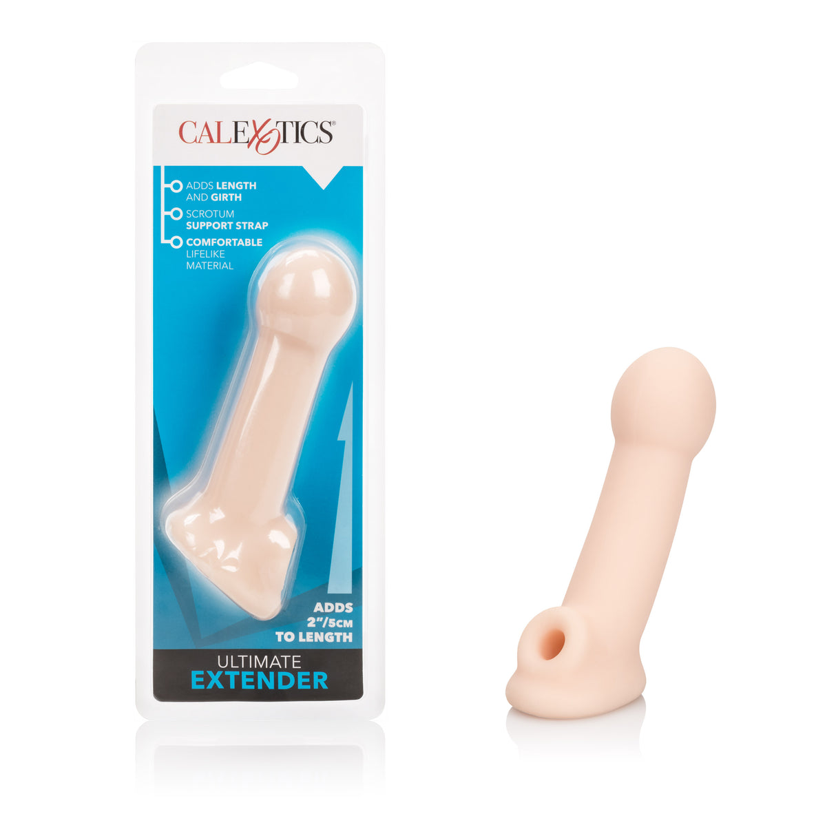 CalExotics Ultimate Extender Penis Sleeve — Ivory, Adds 2 in - SE1627102