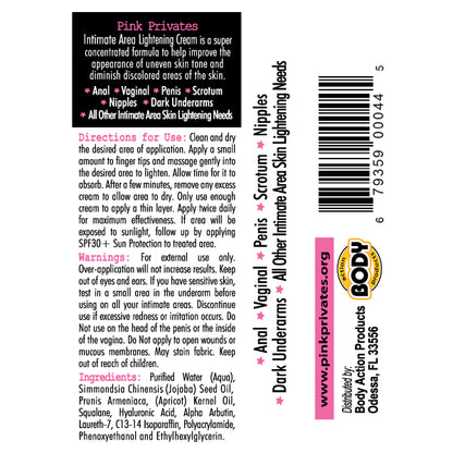 Pink Privates Cream 50 Pieces Display by Body Action
