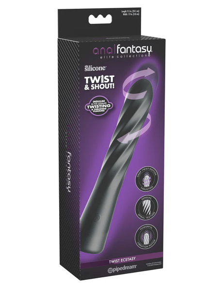 Pipedream Anal Fantasy Elite Twist Ecstasy Spiral Thruster — Black - PD4800-23