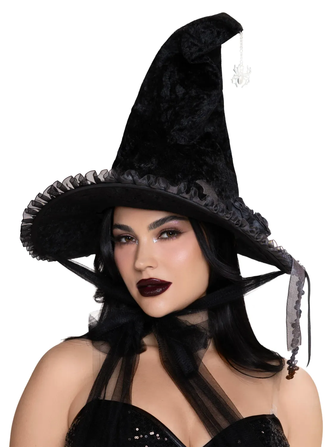 Leg Avenue Dark Lolita Velvet Witch Hat — Black - LA-A2929