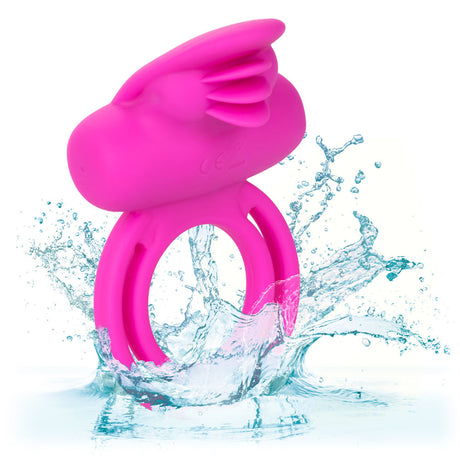CalExotics Silicone Rechargeable Dual Clit Flicker Ring - SE1843103