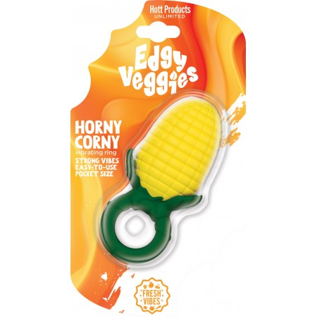 Hott Products Edgy Veggies Corn Holer Mini Vibe Ring — Liquid Silicone, Pocket-Size - HTP3765