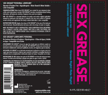 Sex Grease Water Based 4.4 Oz