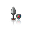 Viben Medium Gunmetal Aluminum Anal Plug with Rainbow Heart Gem - VB-CC9133