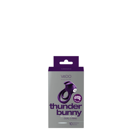 VeDO Thunder Bunny Rechargeable Dual Ring Vibrator — Purple - BU-0605