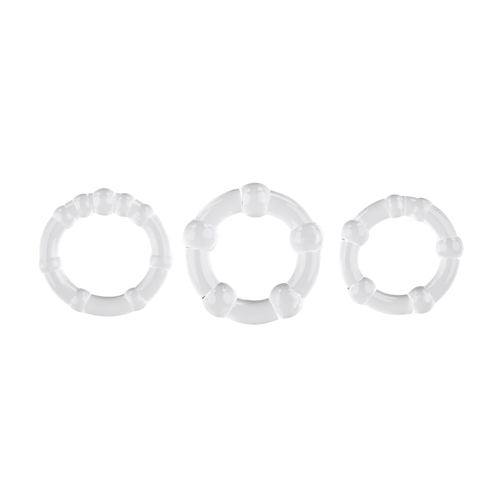Evolved Novelties Erection Rings — Clear 3‑Ring Set - SL-CR-3502-2