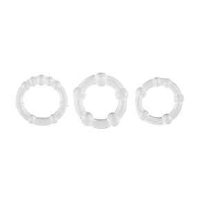Evolved Novelties Erection Rings — Clear 3‑Ring Set - SL-CR-3502-2