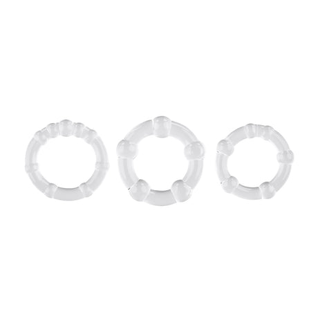 Evolved Novelties Erection Rings — Clear 3‑Ring Set - SL-CR-3502-2