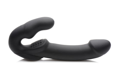 Evoke Rechargeable Vibrating Silicone Strapless Strap on - Black by XR Brands