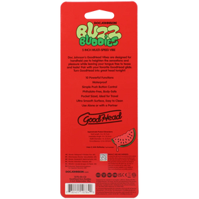 Doc Johnson Buzz Buddies 5-Inch Multi-Speed Vibe, Watermelon - DJ1370-03-CD