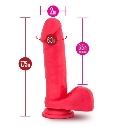 Blush Ruse Big Poppa Realistic Dildo, Cerise — 6.6" Insertable - BL-86708