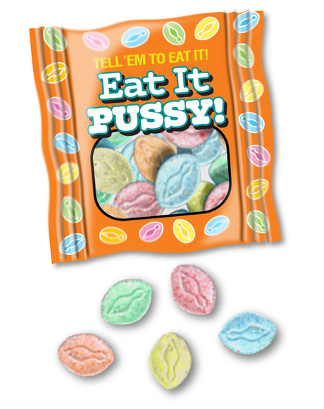 Little Genie Eat It Pussy Novelty Candy - 100 Individual 5-Piece Packs - LG-CP1268