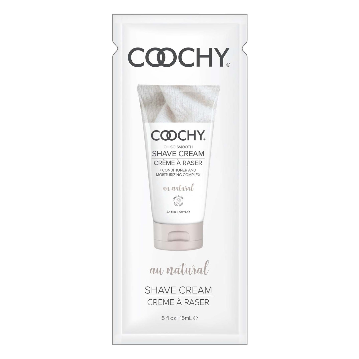 Coochy Shave Cream - Au Natural - 15 ml Foils 24 Count Display by Classic Brands