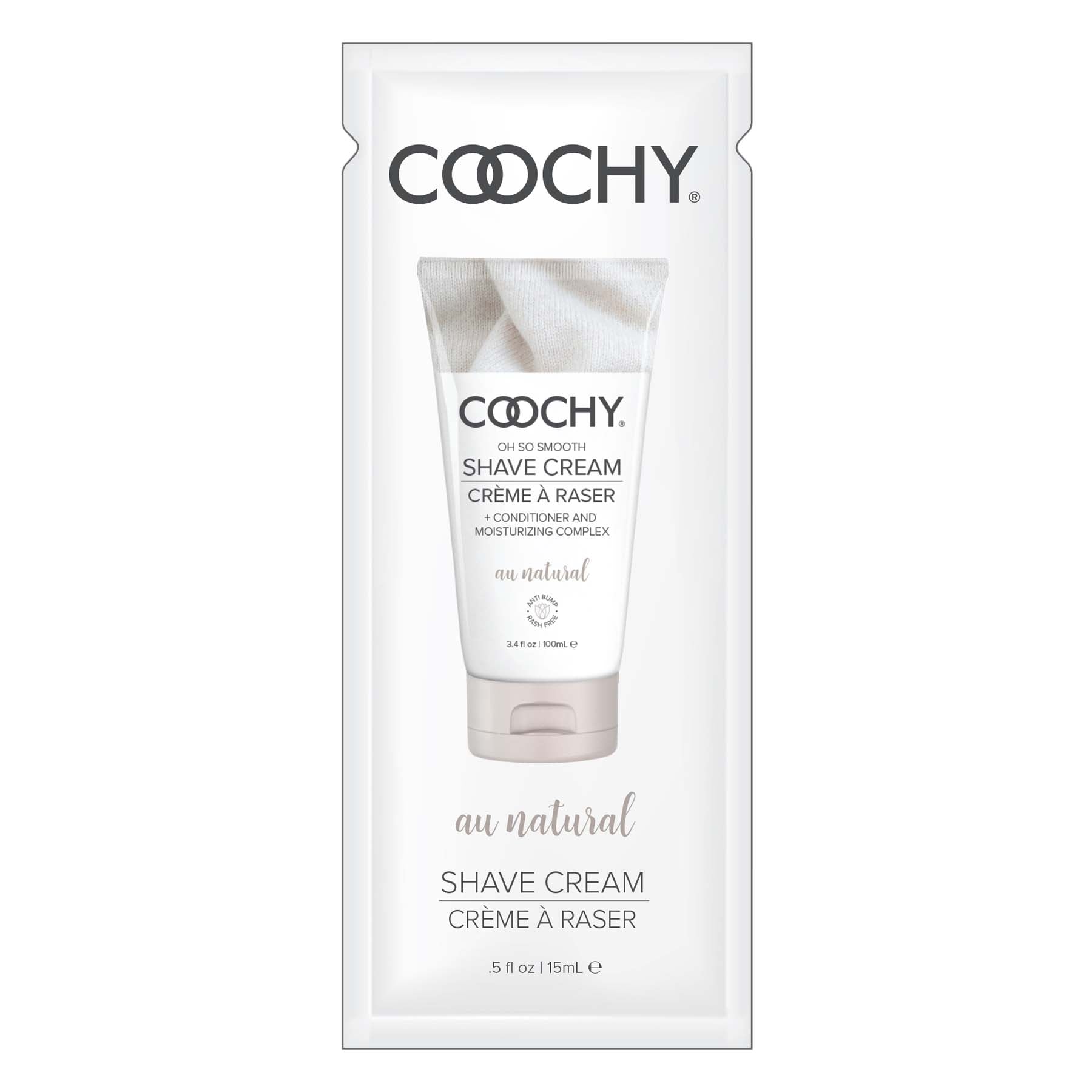 Coochy Shave Cream - Au Natural - 15 ml Foils 24 Count Display by Classic Brands