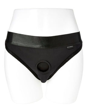 "Em. Ex. Active Harness Wear Crotchless Silhouette - Black - Extra Large SS661-05"