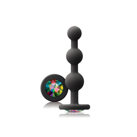 nsnovelties Glams Ripple Rainbow Gem Anal Plug — Black - NSN0510-93