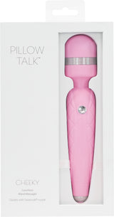 BMS Factory Pillow Talk Cheeky Wand Vibrator with Swarovski Crystal — Pink, 8 in - BMS2671-6