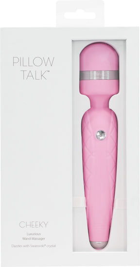 BMS Factory Pillow Talk Cheeky Wand Vibrator with Swarovski Crystal — Pink, 8 in - BMS2671-6
