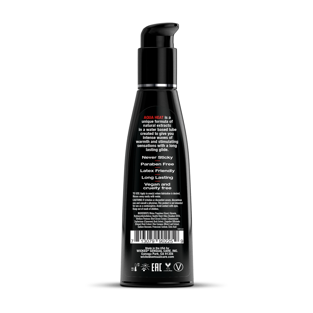 Aqua Heat Water Based Warming Lubricant - 4 Fl. Oz. by Wicked Sensual Care
