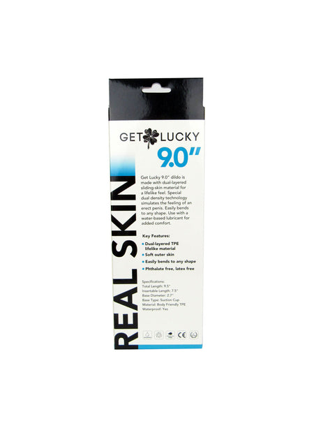 Get Lucky Real Skin 9" Dual Layer Dildo Beige