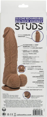 CalExotics Big Dick Energy Studs — Rechargeable Silicone, Brown - SE0257223