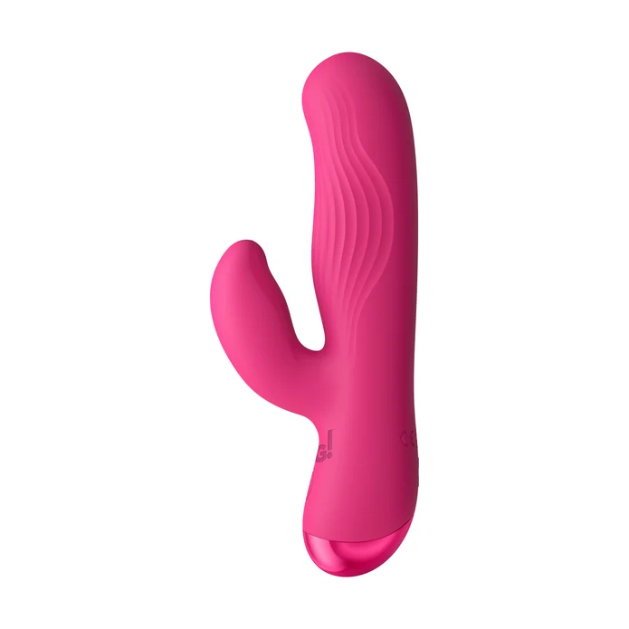 XR Brands Ribbed Silicone Rabbit Vibrator — Pink, 3.1in Insertable - BNG-AI016