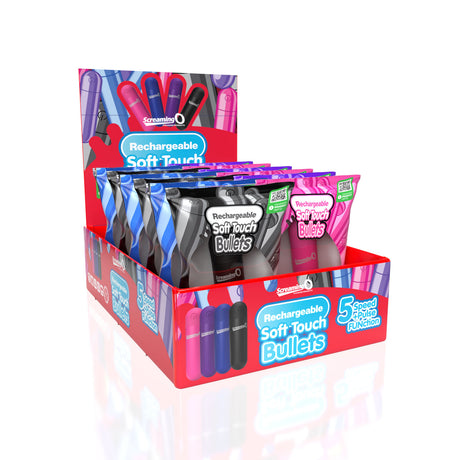 Screaming O Soft Touch Rechargeable Bullets — 12 Count Display - SO-ARBS-AST