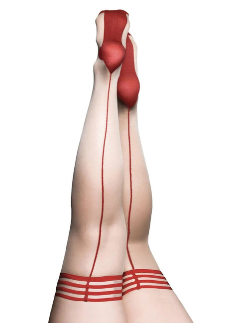 Kix'ies Whitney Red Back Seam Thigh Highs — Size C (Nude) - KX-1334C-NUD-C