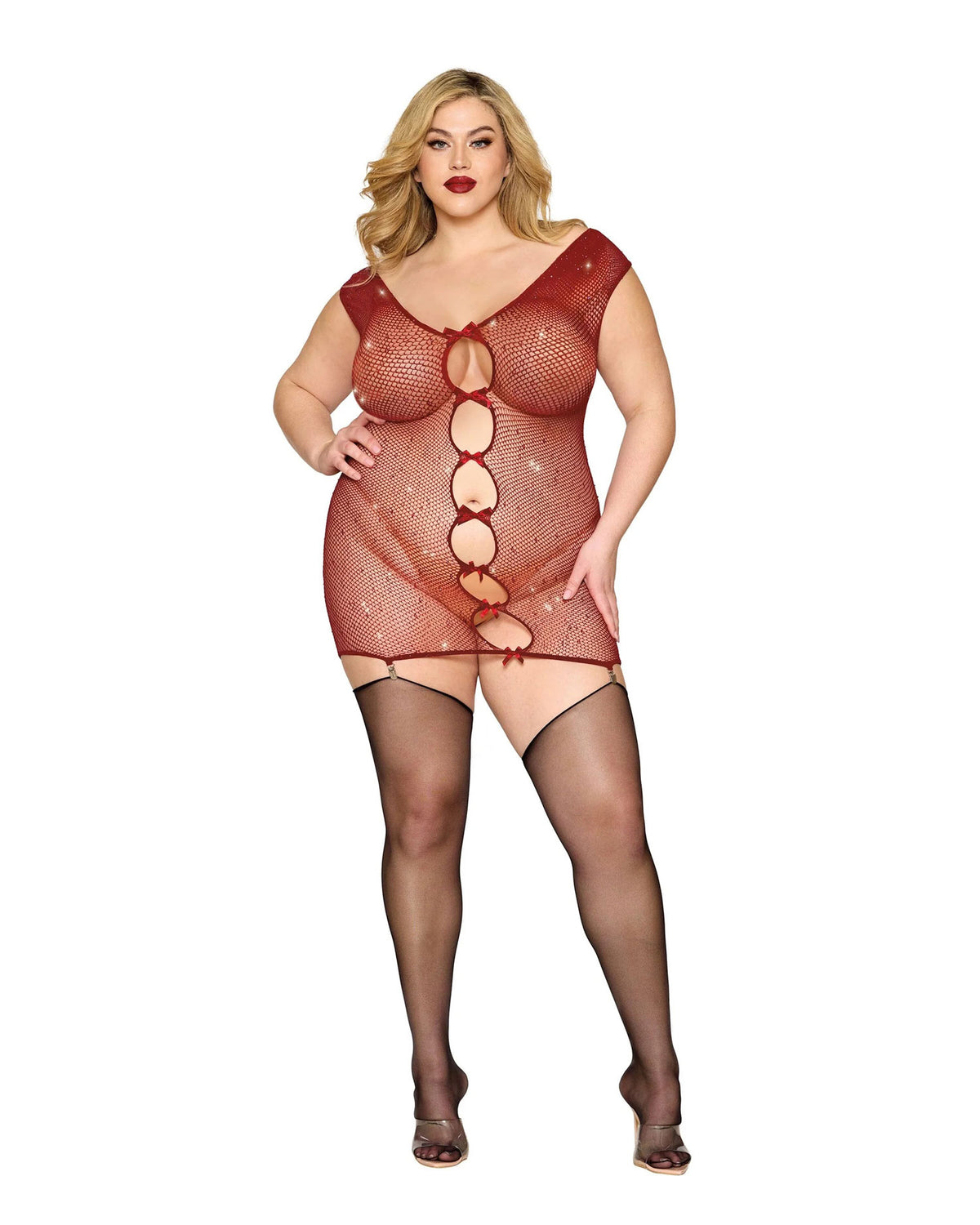 Dreamgirl Garter Slip — One Size Queen, Red - DG-13517XOXBLOSQ