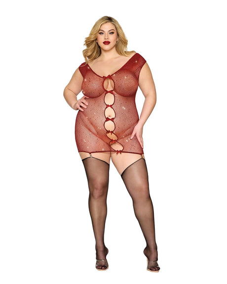 Dreamgirl Garter Slip — One Size Queen, Red - DG-13517XOXBLOSQ