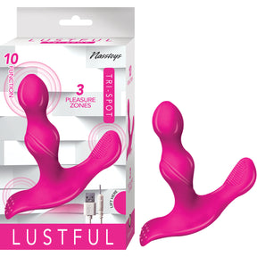 Nasstoys Lustful Tri-Spot Rechargeable Vibrator — Pink - NW2997-1