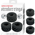 Nasstoys Super Stretchy Stroker Rings, 3-Pack — Black Silicone - NW3350-2