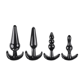 Evolved Novelties Intro to Plugs — 4 Black Anal Plugs - SL-BP-3526-2