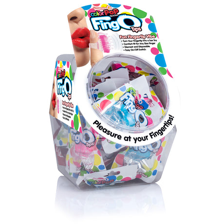 Screaming O Fingo Tips Micro Massagers — 36-Count Fishbowl (Assorted Colors) - BWL-TIP-110D