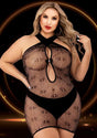 Lapdance Halter Top Mini Dress — Queen Size, Black - X-LC-122-XBLK