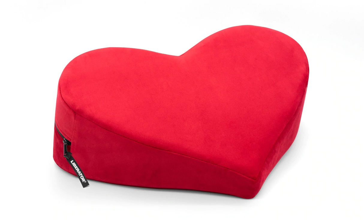 Liberator Heart Wedge Positioning Pillow — Red Microvelvet, 18 x 14 x 7 - L2000